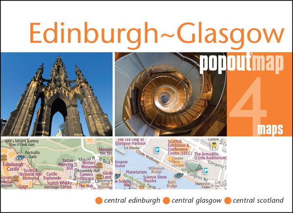 Buy map Edinburgh and Glasgow, Scotland, PopOut Map by PopOut Products, Compass Maps Ltd.