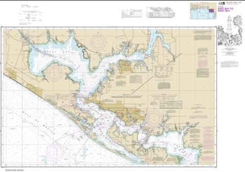 Buy map Intracoastal Waterway East Bay to West Bay (11390-25) by NOAA