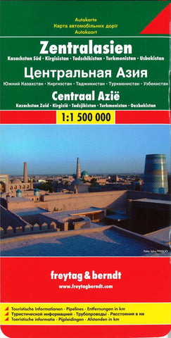 Buy map Asia, Central: Southern Kazakhstan, Kyrgyzstan, Tajikistan, Turkmenistan, Uzbekistan by Freytag-Berndt und Artaria