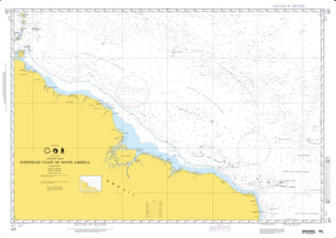 Buy map Northeast Coast Of South America (NGA-107-3) by National Geospatial-Intelligence Agency