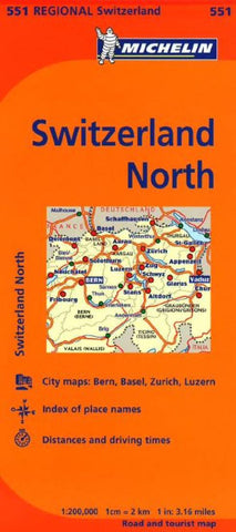 Buy map Switzerland, North (551) by Michelin Maps and Guides