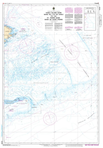 Buy map Sable Island Bank/Banc de IIle de Sable to/au St. Pierre Bank/Banc de Saint Pierre by Canadian Hydrographic Service