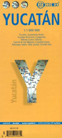 Buy map Yucatan Peninsula, Mexico by Borch GmbH.