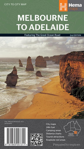 Buy map Melbourne to Adelaide, Australia, City to City Map by Hema Maps