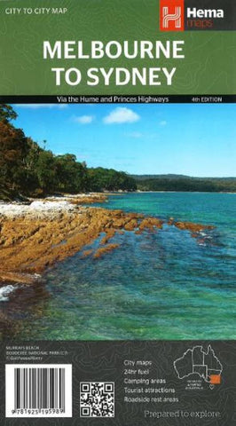 Buy map Melbourne to Sydney, Australia by Hema Maps