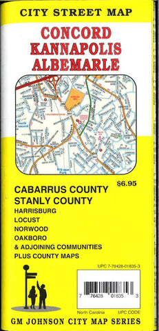Buy map Concord : Kannapolis : Albemarle : city street map