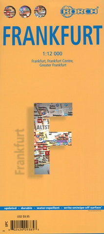 Buy map Frankfurt, Germany by Borch GmbH.