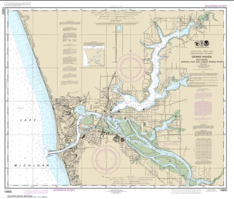 Buy map Grand Haven, including Spring Lake and Lower Grand River (14933-25) by NOAA
