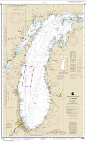 Buy map Lake Michigan (Mercator Projection) (14901-15) by NOAA