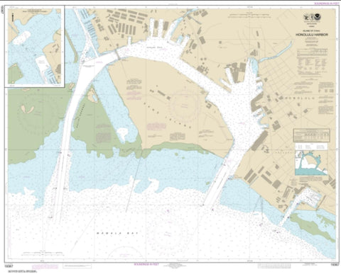 Buy map Island of O‘ahu Honolulu Harbor (19367-41) by NOAA