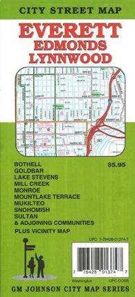 Buy map Everett, Edmonds and Lynnwood, Washington by GM Johnson