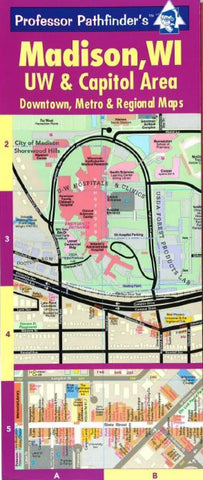 Buy map Madison, Wisconsin, including University of Wisconsin and Downtown by Hedberg Maps