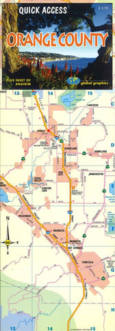 Buy map Orange County, California, Quick Access Map by Global Graphics
