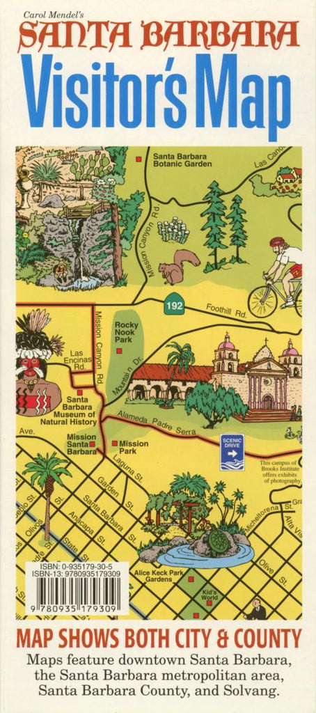 Buy Map: Santa Barbara, California, Visitors Map By Carol Mendel 