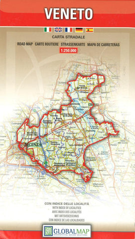 Buy map Veneto, Italy by Litografia Artistica Cartografica