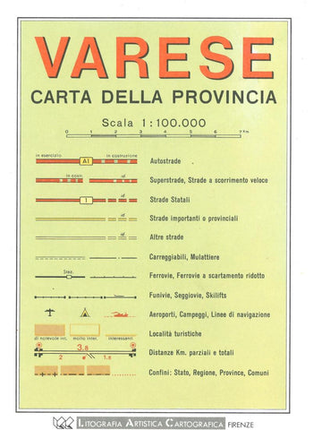 Buy map Varese Province, Italy by Litografia Artistica Cartografica