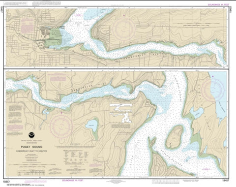 Buy map Puget Sound-Hammersley Inlet to Shelton (18457-10) by NOAA