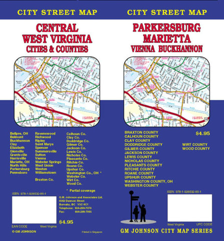 Buy map Parkersburg, Marietta, Vienna and Buckhannon, West Virginia by GM Johnson