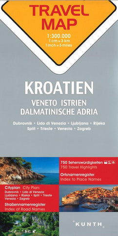 Buy map Kroatien : Veneto Istrien : Dalmatinische Adria : Dubrovnik, Lido di Venezia, Ljubljana, Rijeka, Split, Trieste, Venezia, Zagreb = Croatia : Veneto Istria : Dalmatia : Dubrovnik, Lido di Venezia, Ljubliana, Rijeka, Split, Trieste, Venezia, Zagreb