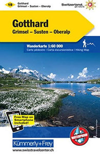 Buy map Gotthard : Switzerland Hiking Map #19