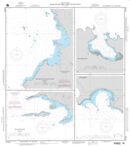 Buy map Plans On West Coast Of Costa Rica; Plan A: Bahia Brasilito And Bahia Potrero (NGA-21543-13) by National Geospatial-Intelligence Agency