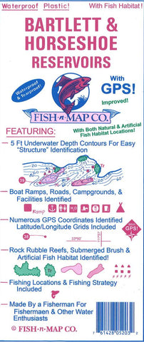 Buy map Bartlett & Horseshoe Reservoirs Fishing Map