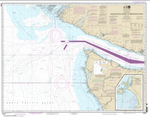 Buy map Approaches to Strait of Juan de Fuca Destruction lsland to Amphitrite Point (18480-32) by NOAA