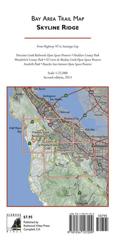 Buy map Bay Area Trail Map: Skyline Ridge by Redwood Hikes Press