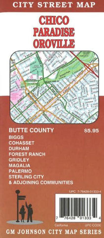 Buy map Chico, Paradise and Oroville, California by GM Johnson