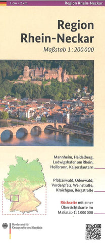 Buy map Rhein-Neckar Region Toopographic Road Map