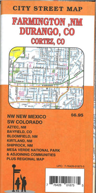 Buy map Farmington, NM : Durango, CO : Cortez, CO : city street map = NW New Mexico : SW Colorado : cities & counties : city street map