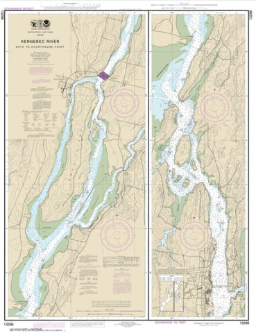 Buy map Kennebec River Bath to Courthouse Point (13298-11) by NOAA