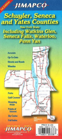 Buy map Schuyler, Seneca and Yates Counties, New York by Jimapco