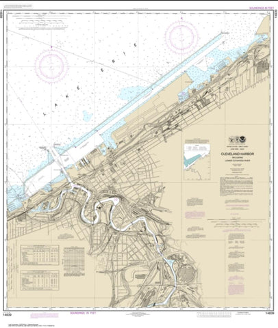 Buy map Cleveland Harbor, including lower Cuyahoga River (14839-37) by NOAA