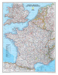 Buy map France, Belgium, and The Netherlands Classic Wall Map - Laminated (23.5 x 30.25 inches)