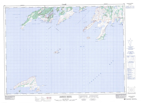 001M05 Harbour Breton Canadian topographic map, 1:50,000 scale