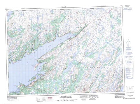 001M10 Terrenceville Canadian topographic map, 1:50,000 scale