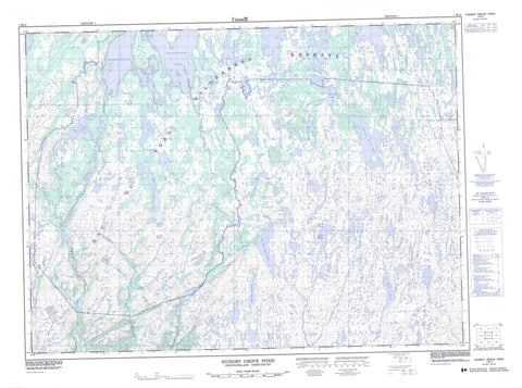 001M14 Hungry Grove Pond Canadian topographic map, 1:50,000 scale