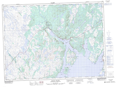 001M16 Sound Island Canadian topographic map, 1:50,000 scale