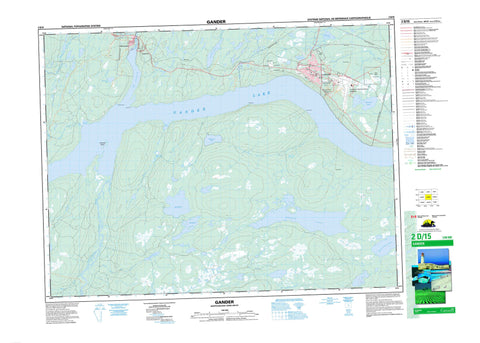 002D15 Gander Canadian topographic map, 1:50,000 scale