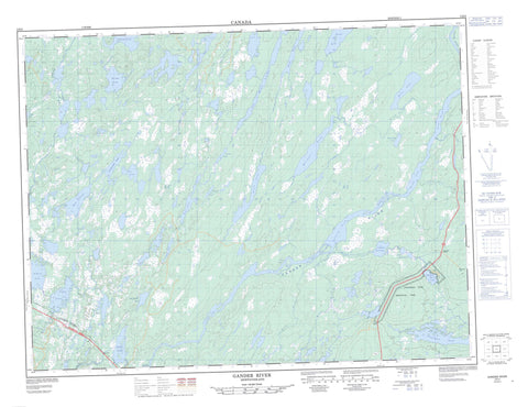 002E02 Gander River Canadian topographic map, 1:50,000 scale