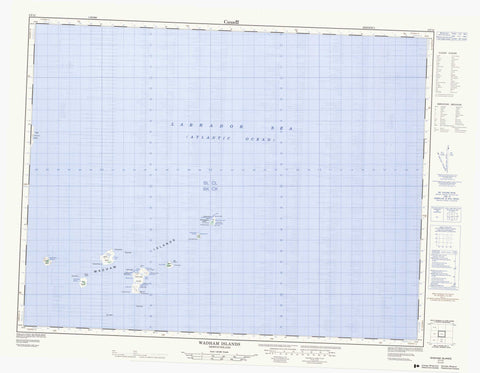 002F12 Wadham Islands Canadian topographic map, 1:50,000 scale