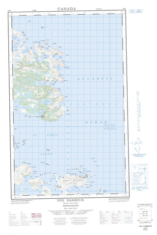 003D05E Fox Harbour Canadian topographic map, 1:50,000 scale