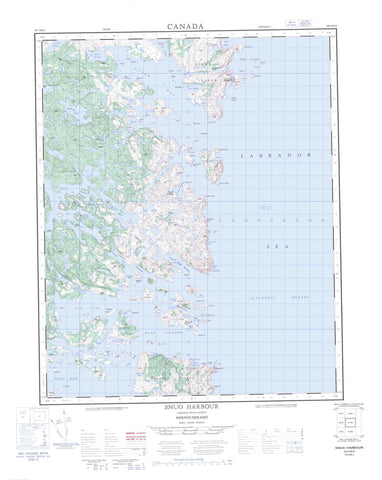 003D13 Snug Harbour Canadian topographic map, 1:50,000 scale