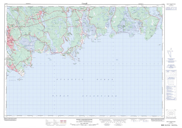 011D11 West Chezzetcook Canadian topographic map, 1:50,000 scale