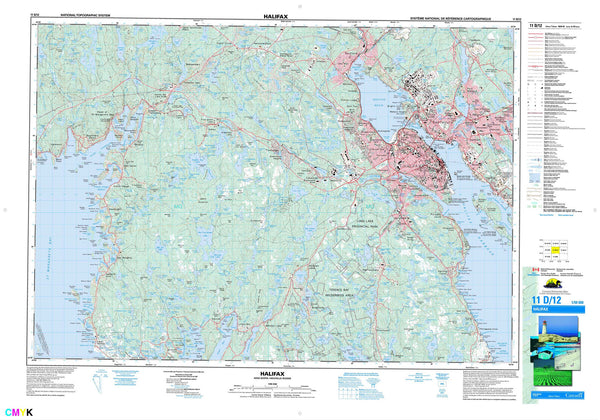 011D12 Halifax Canadian topographic map, 1:50,000 scale