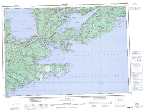 011F Canso Canadian topographic map, 1:250,000 scale