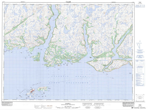 011P11 Ramea Canadian topographic map, 1:50,000 scale
