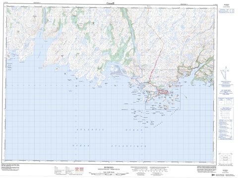 011P12 Burgeo Canadian topographic map, 1:50,000 scale