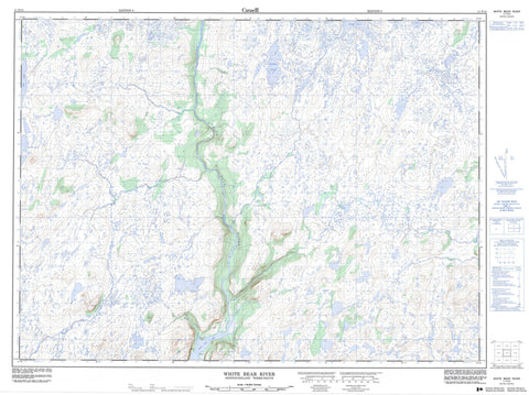 011P14 White Bear River Canadian topographic map, 1:50,000 scale